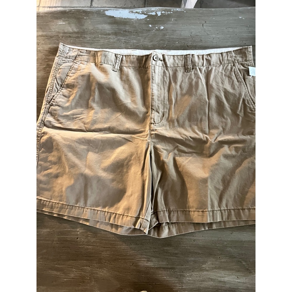 NEW Old Navy Men 48 Lived-In Straight Khaki Shorts 8" inseam Tan 100% Cotton